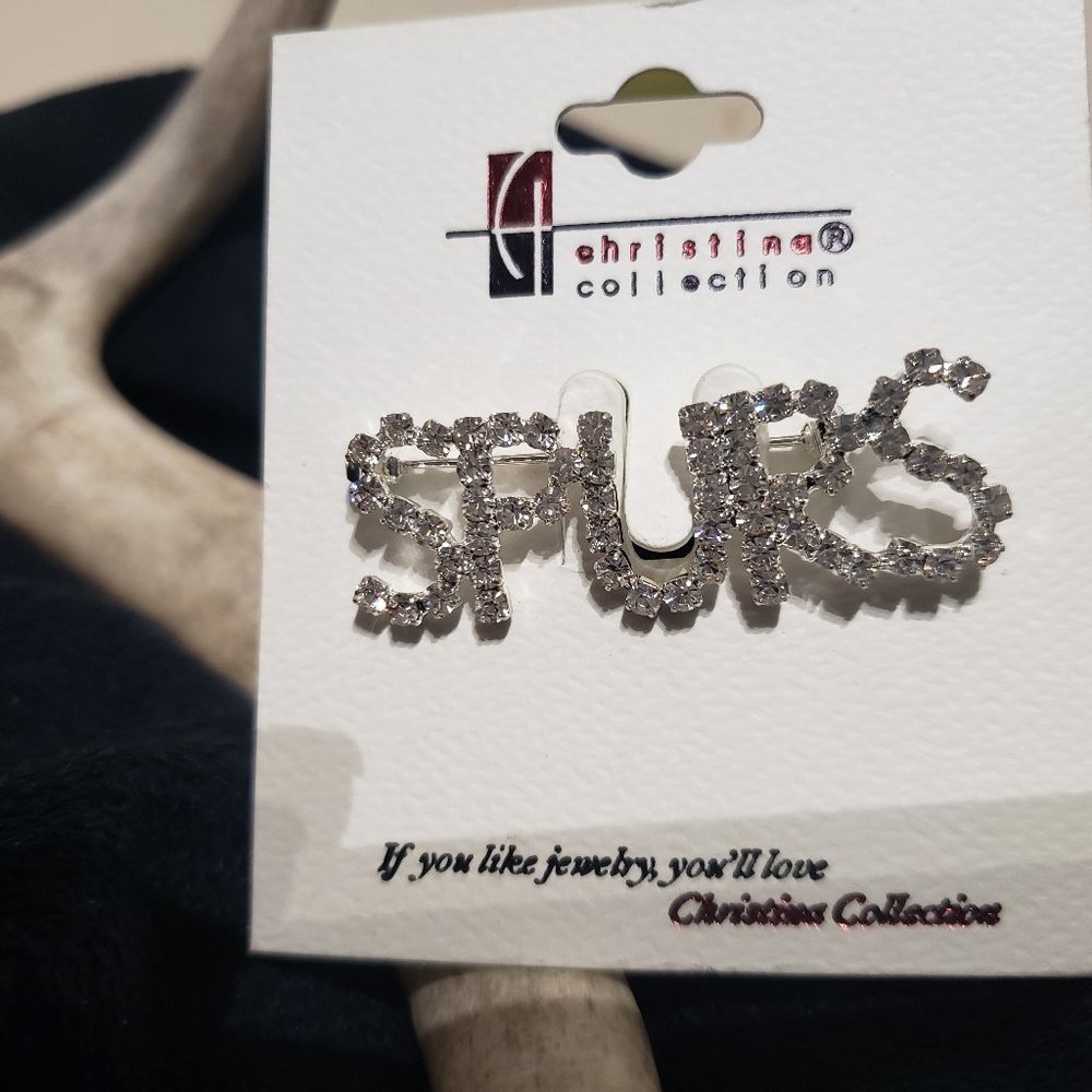 Christina Collection Crystal Gem SPURS Pin